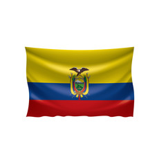 Ecuador flag, vector illustration on a white background