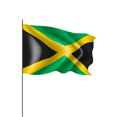 Jamaica flag, vector illustration on a white background