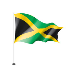 Jamaica flag, vector illustration on a white background