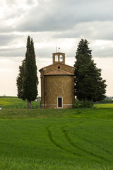 chapel in Tuscany in Val di Orcia near Pienza 