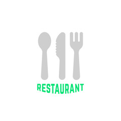 simple restaurant logo with silverware