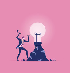 Best ideas. Business people create ideas. Concept business vector illustration.