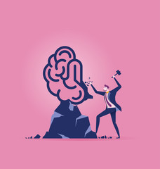 Brainstorming creative idea. Innovation and solution, vector illustration.