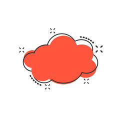 Vector cartoon cloud sky icon in comic style. Air bubble sign illustration pictogram. Cloud business splash effect concept.