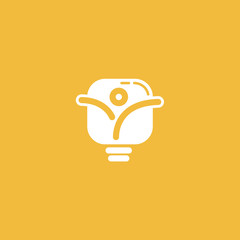 Inspiration, creative agency, innovation, energy, electric, designer, training, education web icon. Idea minimalistic vector logo. Vector lamp Template. Illustration, Graphic Editable Design.