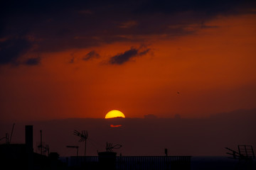 In the evening over the rooftops of Puerto de la Cruz.