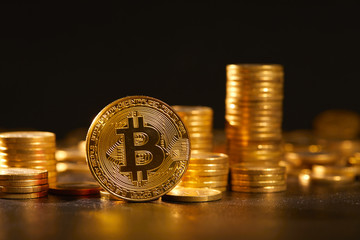 golden bitcoin, conceptual image for crypto currency