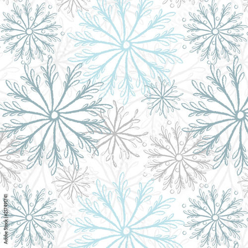 "Snowflake seamless pattern is soft pastel colors ...