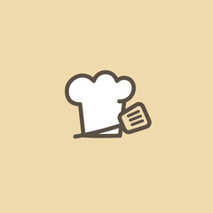 Abstract food logo icon vector design. Recipe, cooking, course, cafe, restaurant, fast food vector logo. Editable Design. Chef cap logo. Cooking food, menu web icon.