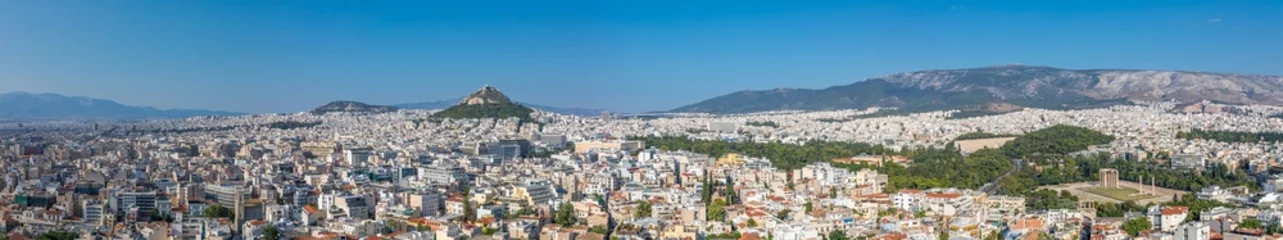 Gordijnen Vue sur Athènes et le Mont Lycabette, depuis l'Acropole © Pierre Violet