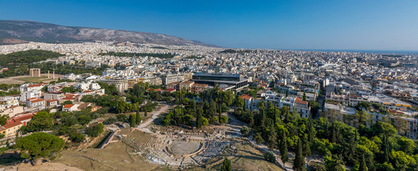 Vue sur Athènes et le Péloponnèse depuis l'Acropole