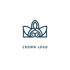 Abstract vetor crown logo vector design. Sign for beauty salon, elite accessories, jewelry, hotels, spa, wedding. Vintage decorative icon qween, king, princess.