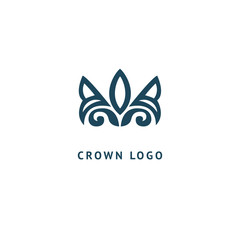 Abstract vetor crown logo vector design. Sign for beauty salon, elite accessories, jewelry, hotels, spa, wedding. Vintage decorative icon qween, king, princess.