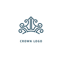 Abstract vetor crown logo vector design. Sign for beauty salon, elite accessories, jewelry, hotels, spa, wedding. Vintage decorative icon qween, king, princess.