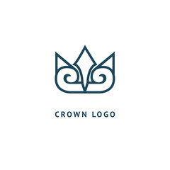 Abstract vetor crown logo vector design. Sign for beauty salon, elite accessories, jewelry, hotels, spa, wedding. Vintage decorative icon qween, king, princess.
