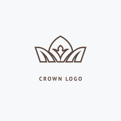 Abstract vetor crown logo vector design. Sign for beauty salon, elite accessories, jewelry, hotels, spa, wedding. Vintage decorative icon qween, king, princess.