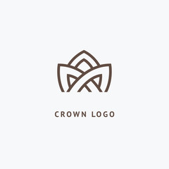 Abstract vetor crown logo vector design. Sign for beauty salon, elite accessories, jewelry, hotels, spa, wedding. Vintage decorative icon qween, king, princess.
