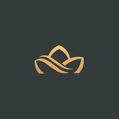 Abstract vetor crown logo vector design. Sign for beauty salon, elite accessories, jewelry, hotels, spa, wedding. Vintage decorative icon qween, king, princess.