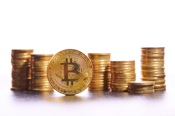 golden bitcoin, conceptual image for crypto currency