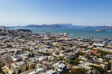Fototapeta na wymiar Aerial View of the City of San Francisco and the San Francisco Bay