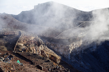 The Top Crater of the Mt. Fuji in Japan