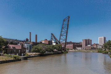 View of the City of Cleveland over the Cuyahoga River