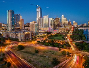 Austin, Texas Skyline At Sunset 