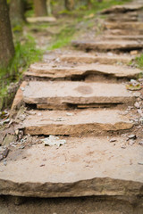 Old Hiking Path And Stairs, Trekking To The Top Of The Waterfalls