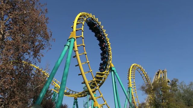 Roller coaster ride at an amusement park