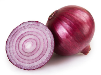 Fresh onion on white background