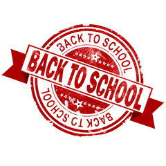 Back to school red vintage stamp