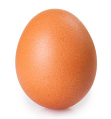 Raw egg on white background