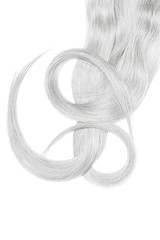 Swirled blond hair on white background