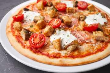 pizza with mushrooms