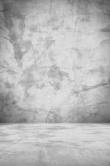 cement floor and wall backgrounds, dark room, interior.