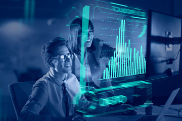 young designers in the night office