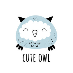 Vector illustration of Cute owl.Scandinavian motives. Cartoon background.