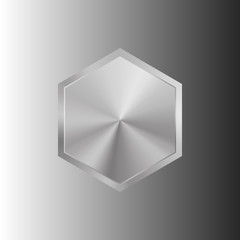 Metal polygon icon, Vector illustration.