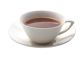 Hot chocolate isolated on white background.