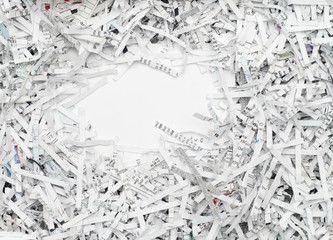 Shredded paper on white