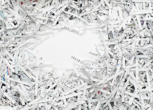 Shredded Paper On White