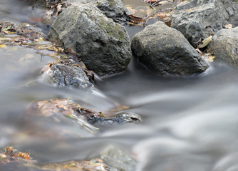 Water flowing over rocks