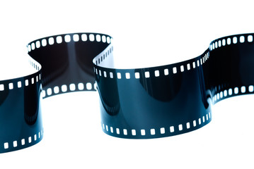 Curled film on white