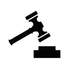 Gavel logo. Justice icon. Law symbol. Vector eps 08.
