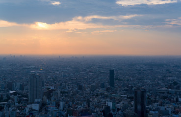 Obraz premium 東京夕景・池袋から望む西方面