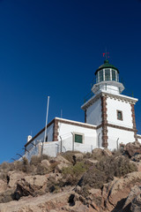 Phare sur l'île de Paros dans les Cyclades en Grèce