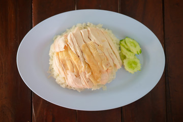 Rice steamed with chicken soup