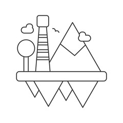 floating dream island outline monoline style