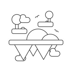 floating dream island outline monoline style