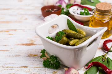 Pickled cucumbers with spices